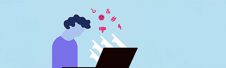 Grafik / Person vor Bildschirm